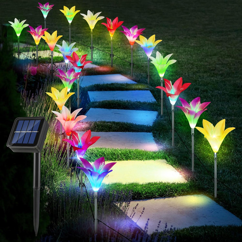 - Luces Solares De Flores Exteriores, 20 Luces Led Sola...