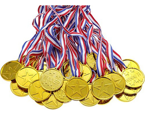 24 Piezas De Medallas De Ganador De Plástico Para Niños, M