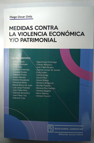 Medidas Contra La Violencia Economica Y/o Patrimonial, De Ortiz Diego Oscar. Editorial Juridicas, Tapa Blanda, Edición 1 En Español, 2023