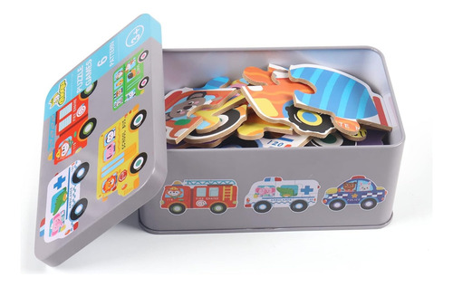 Puzzles Rompecabezas De Transporte Juego Didáctico Madera