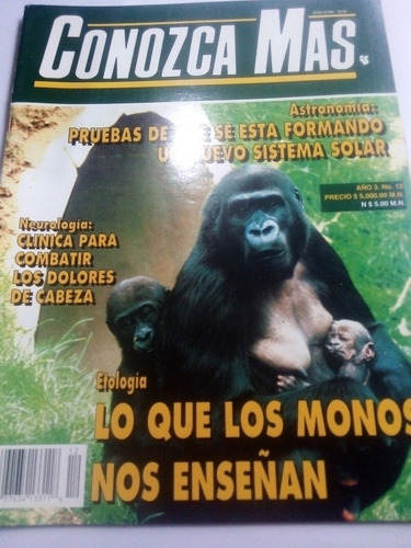 Imagen 1 de 4 de Revista Conozca Más Año 3 No. 12 Lo Que Los Monos Enseñan