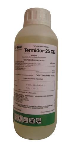 Termidor 25 Ce 1 Lt Insecticida Fipronil Termitas Moscas Mosquitos Chinche De Cama Pescadito De Plata Arañas Alacranes