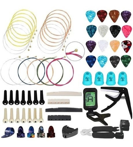 Kit De Accesorios Para Guitarra Acustica Cuerdas 66 Piezas