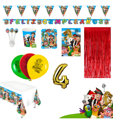 Kit Infantil Decoración Fiesta - La Granja De Zenón X20 Inv