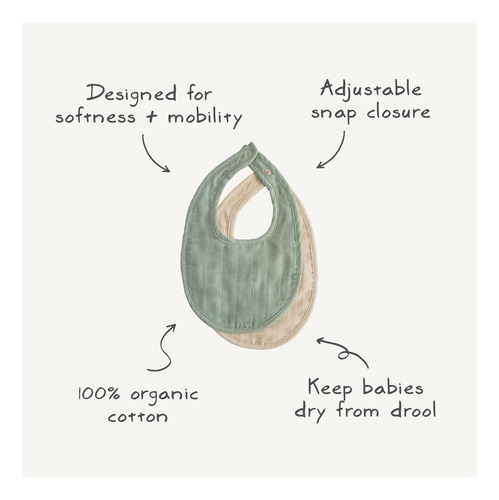 Mushie Muslin Baby Bab | Algodón Suave Para Gotas Babe Y | |