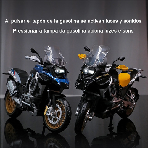 Bmw R1250 Gs Miniatura Metal Motocicletas Con Luces Y Sonido