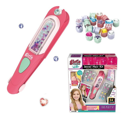 Imagen 3 de 4 de Kit Decoración Cabello Gemas Colores Niñas Peinados Mbk388