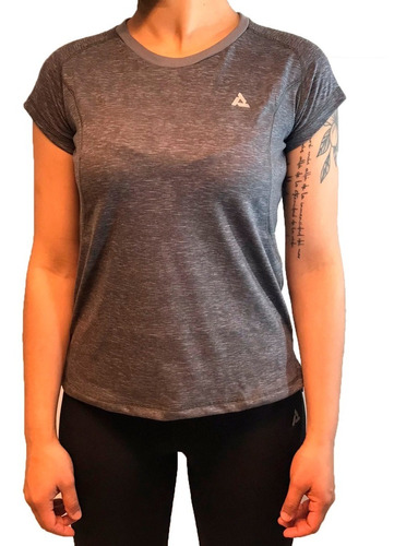 Remera Alait Running Mujer Athleisure Gris Oscuro Cli