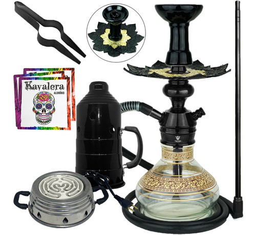 Imagem 3 de 6 de Narguile Completo Triton Zip Anti Chamas Barato Vaso Prato
