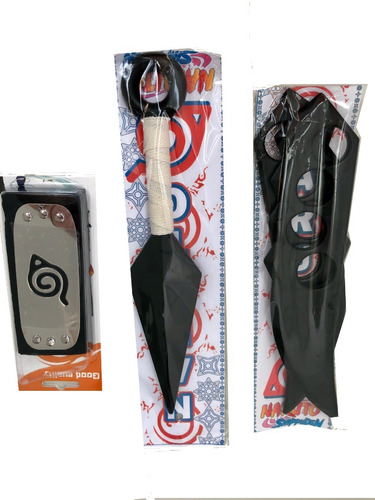 Set Naruto Shippuden-  Kunai / Asuma X2/ Bandana En Blister