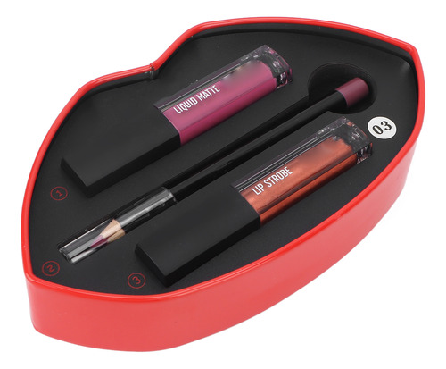 Set De Delineadores De Labios Y Lápiz Labial 2+1 De Larga Du