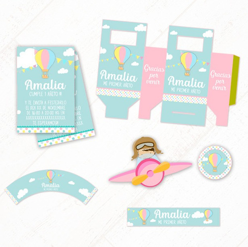 Globo Nenas Kit + Props Regalo -textos Editables O Personali