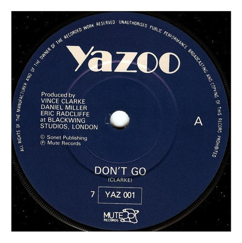 Yazoo - Don't Go | 7  Single Vinilo Usado