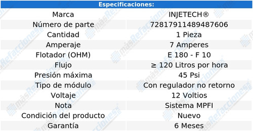 Mod Bomba Combustible Ford Ranger 4.0l V6 07 Al 11 Injetech