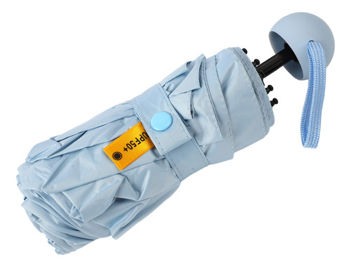 Parasol Mini Compacto Azul Plegable Para Días Soleados Y Llu