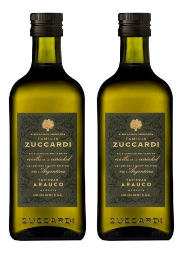 Aceite Oliva Familia Zuccardi Arauco 500ml X2 Unidades