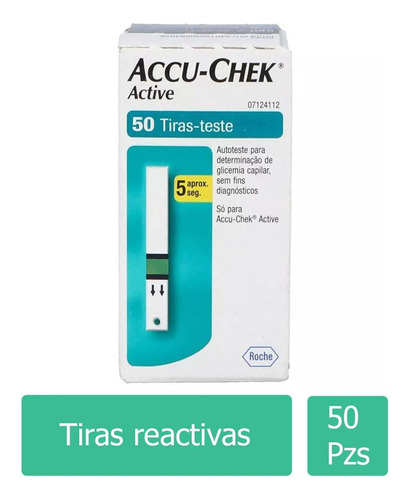 Accu Chek Active Caja Con 50 Tiras Reactivas Color Verde