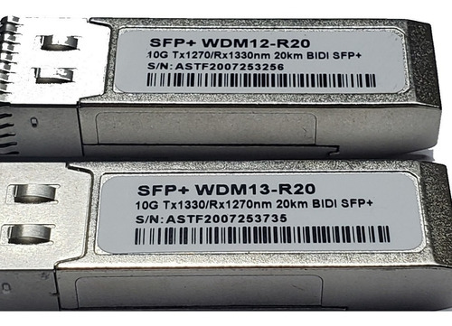 Imagem 3 de 3 de Par Módulo Gbic 10gb 20km Lc Ddm 1270/1330nm Sfp+ 10g