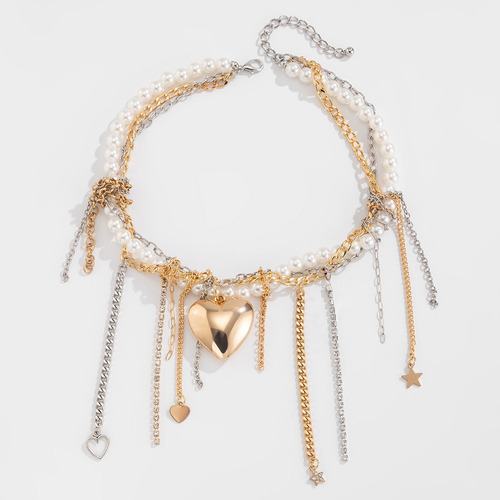 Collar De Cadena Con Borlas Con Colgante Multicapa Para Muje
