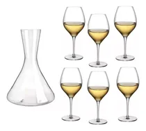 Comprar Decanter + 6 Copa Vino Cristal Nude 440cc Decantador Copon