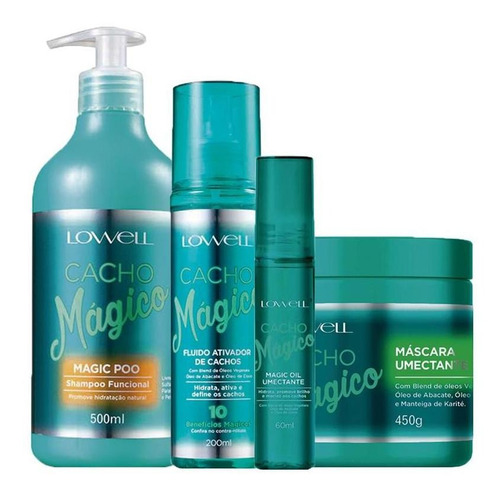 Kit Lowell Cacho Mágico - Shampoo E Máscara E Fluido E Óleo