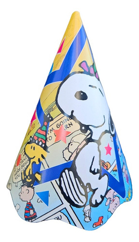 Gorros Invitados Snoopy × 5 Cotillón Cumpleaños 