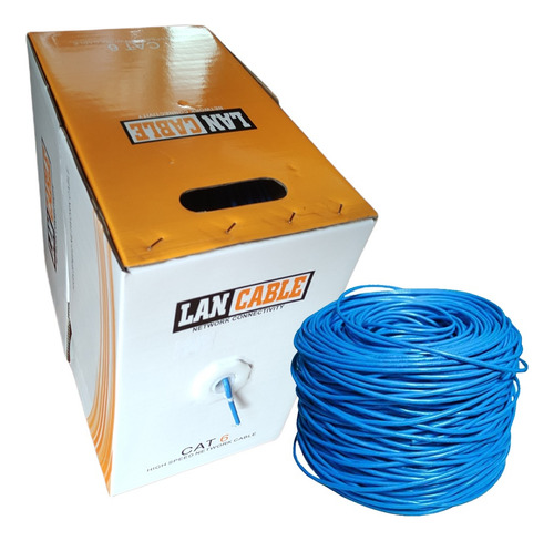 Bobina 305metros De Cable Utp Cat6, Azul, 70/30, Interiores