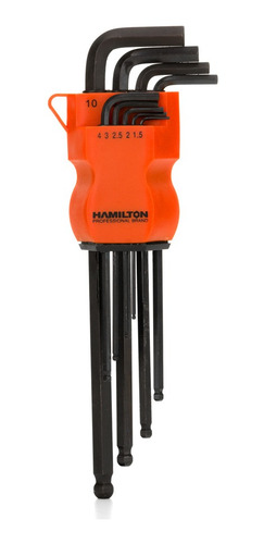 Juego Set Llaves Allen Hexagonal Largas Mm Punta Redonda