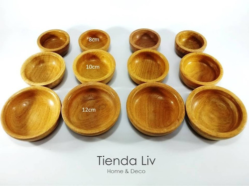 Cazuelas Cuenco Madera Dip O Velas 12 Cazuelas De 3 Medidas