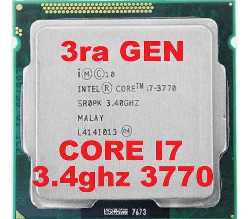 Procesador Core I7 3ra/gen 3.4ghz 3770 Socket 1155