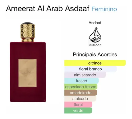 Perfume Ameerat Al Arab Asdaaf Eau de Parfum Femenino 100ml