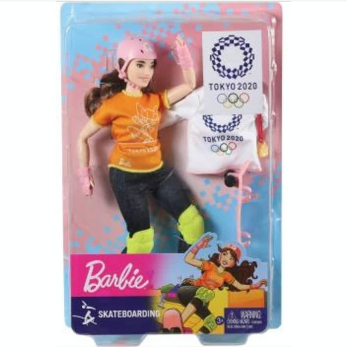 Nova Barbie Olimpíadas Tokyo 2020 Andar De Skate Mattel