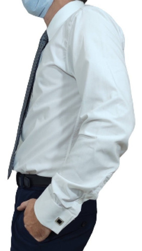 Imagen 4 de 6 de Camisa Doble Puño Con Carteron Hombre Calidad Premium