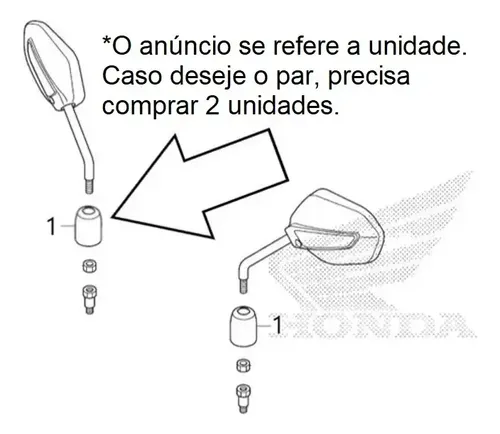 Capa Porca Retrovisor Original Honda Cg 160 88115kwn980 | MercadoLivre