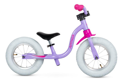 Bicicleta Infantil Equilíbrio Balance Bike Raiada Nathor Cor Lilás