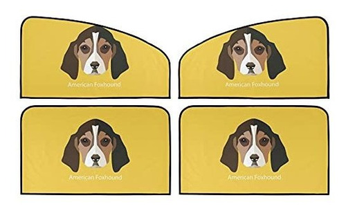 Protector Solar Lateral P American Foxhound Dog On Yellow 4 