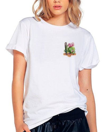 Imagen 2 de 6 de Blusa Playera Camiseta Dama Cactus Plantas Elite #933