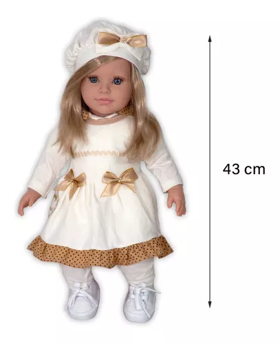 Boneca Reborn Girafinha Infantil Morena Pano