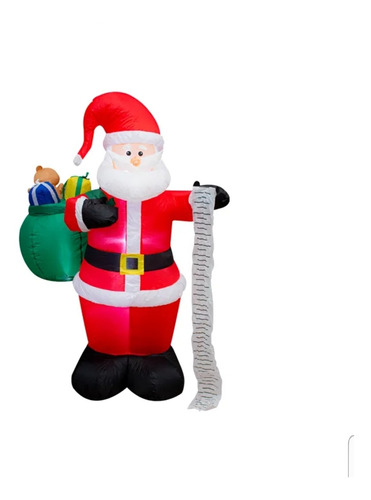 Inflable Navideño  Santa Lista/regalos Luz Led 1.80 Mtrs. 