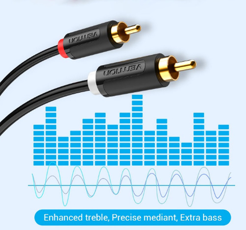 Cable 2 Rca - 2 Rca Hifi Audio 200cm Chapado Oro Mp3 Macho