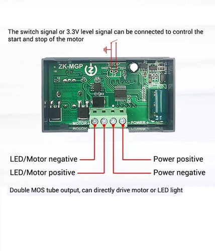 Imagen 5 de 9 de Pwm Control Velocidad Motor Leds Zk-mgp Dc 5-30v 12a 360w