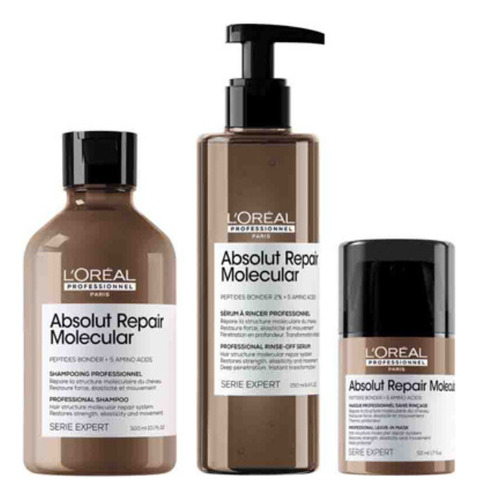 Kit L´Oréal Absolut Repair Molecular Shampoo + Creme + Sérum