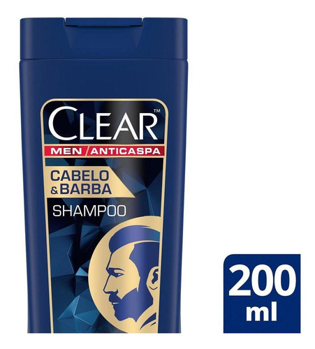 Shampoo Anticaspa Clear Men Cabelo & Barba 200ml