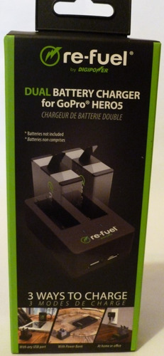 Cargador Dual De Baterías Para Cámara Gopro Heros5