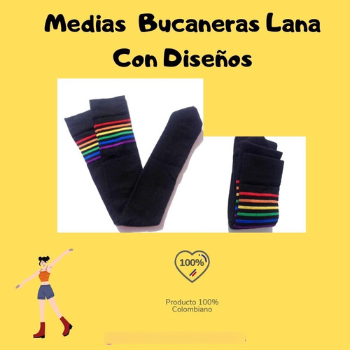 Medias Bucaneras Con Diseño / Media Bota /  Medias Largas