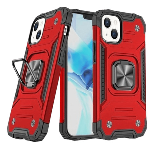 Funda Para iPhone 12 Pro Max Robot Con Aro Rojo Antishock