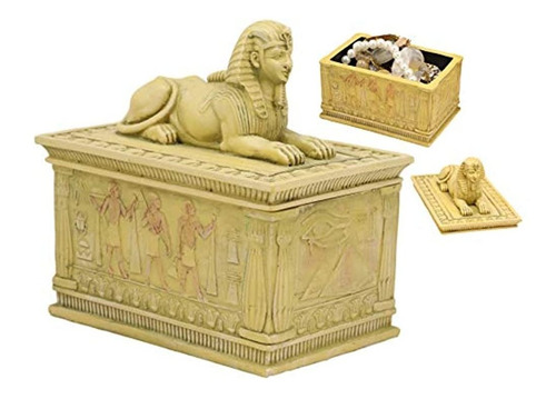 Ebros Egipcio Guardian Esfinge Caja Rectangular Decorativa
