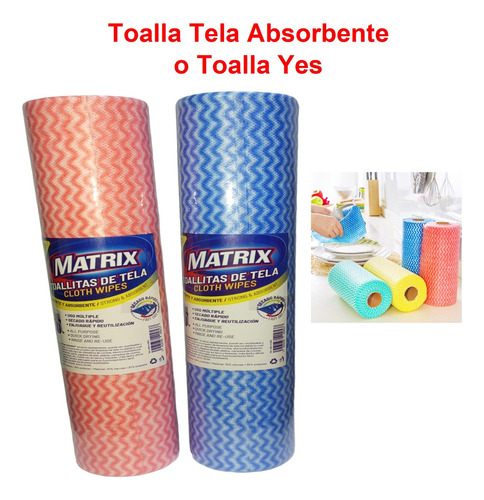 Toallas De Tela Absorbente Tipo Yess Multiusos Cocina Matrix