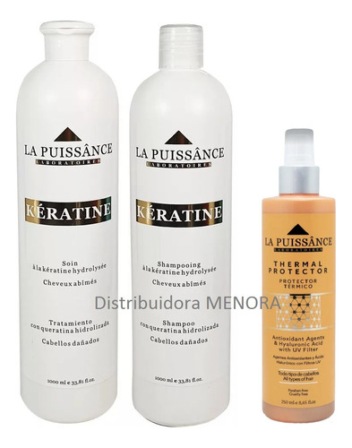 La Puissance Keratina Shampoo+tratamiento+protector Térmico