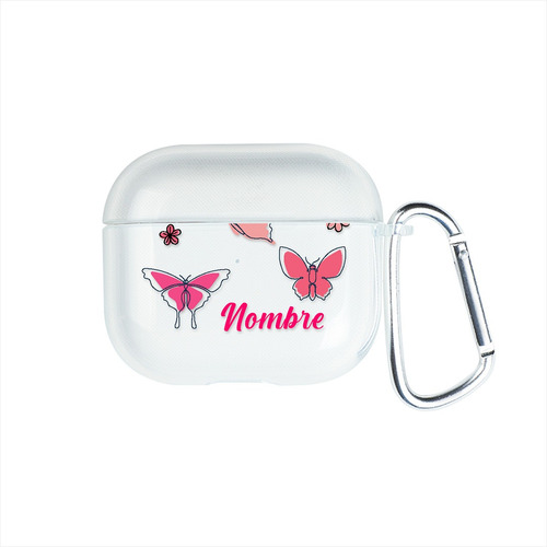 Funda Para AirPods Personalizada Tu Nombre Trazo De Mariposa